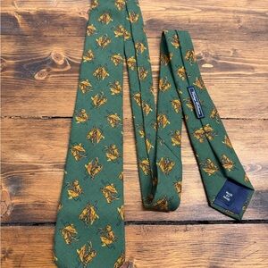 RARE VTG Polo Ralph Lauren Hunter
Green Horse Head Wool Tie